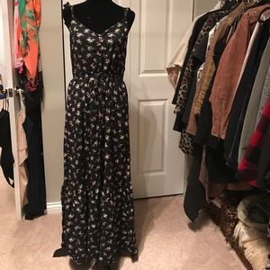 AE boho hippie floral button up maxi dress