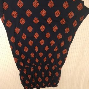 Orange and blue marakkhesh design tube dress