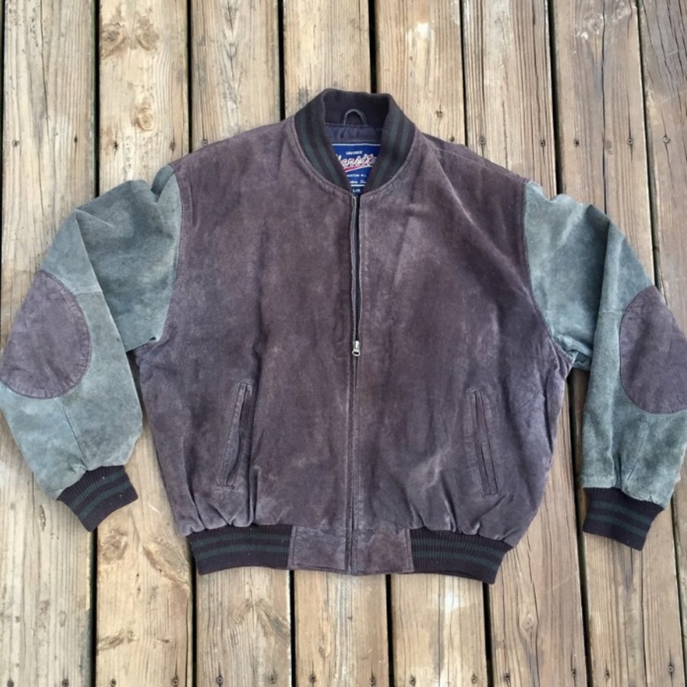 Vintage genuine leather varsity jacket