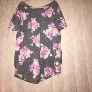 A grey,pink, and baby blue kids short-sleeve shirt