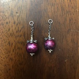 Purple pearl compose earrings
