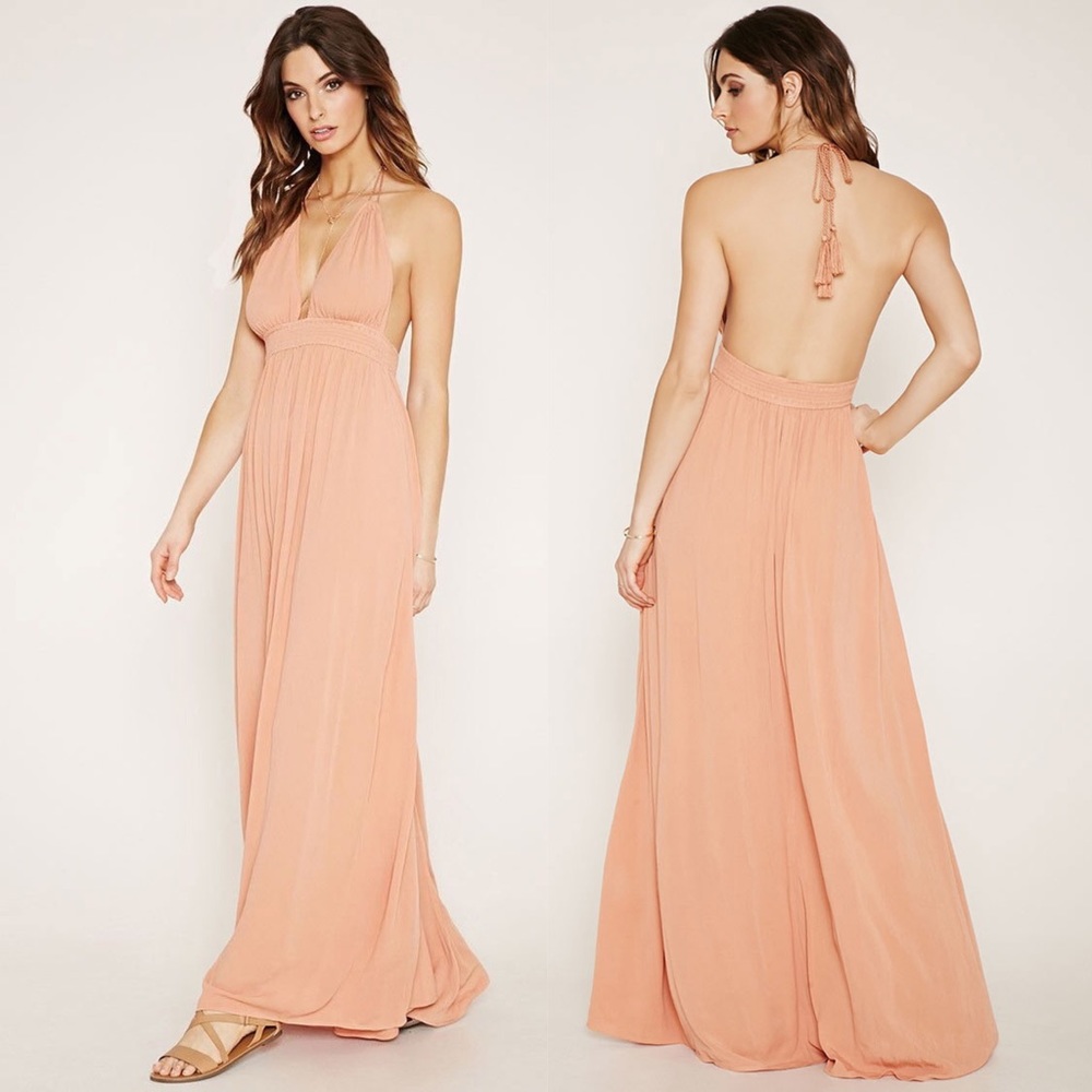 FOREVER 21 Contemporary Halter Maxi Dress