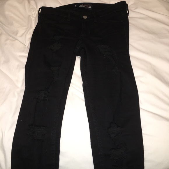 black distressed "super skinny" jeans - Picture 2 of 4