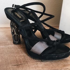 Fendi Black Chain Link Heels