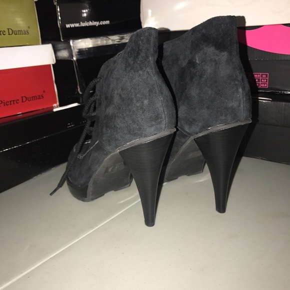 Genuine Leather lace up black booties. Brand new - Picture 3 of 3