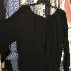 Black Flowing Blouse