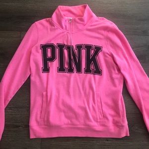 PINK crew 1/4 zip