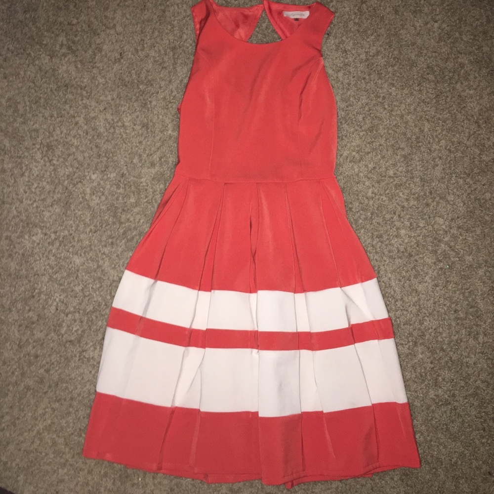 Pink and white dress