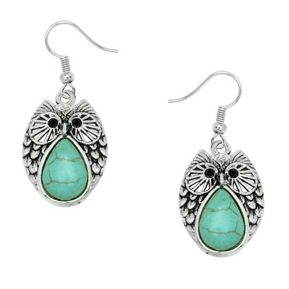 Owl Turquoise Earrings