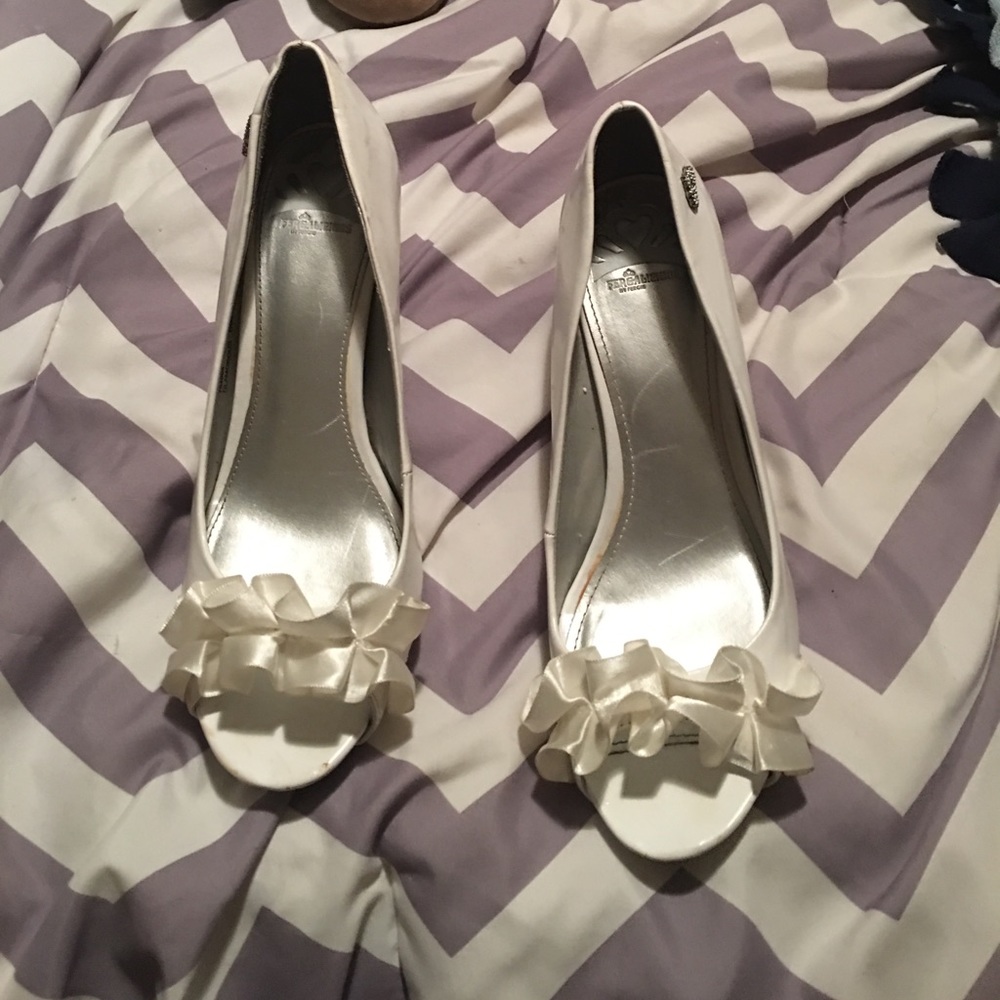 White Fergalicious Heels