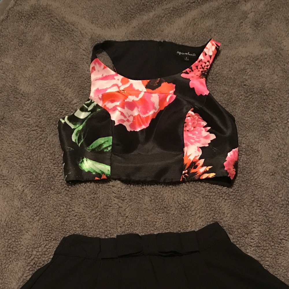 Black and pink two piece dress*