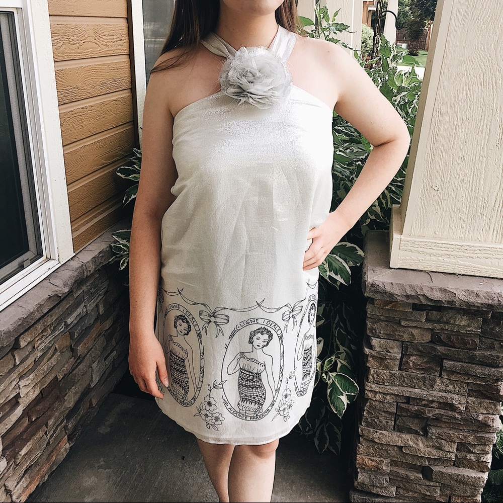 Silver Shimmer Pin-Up Decal Dress