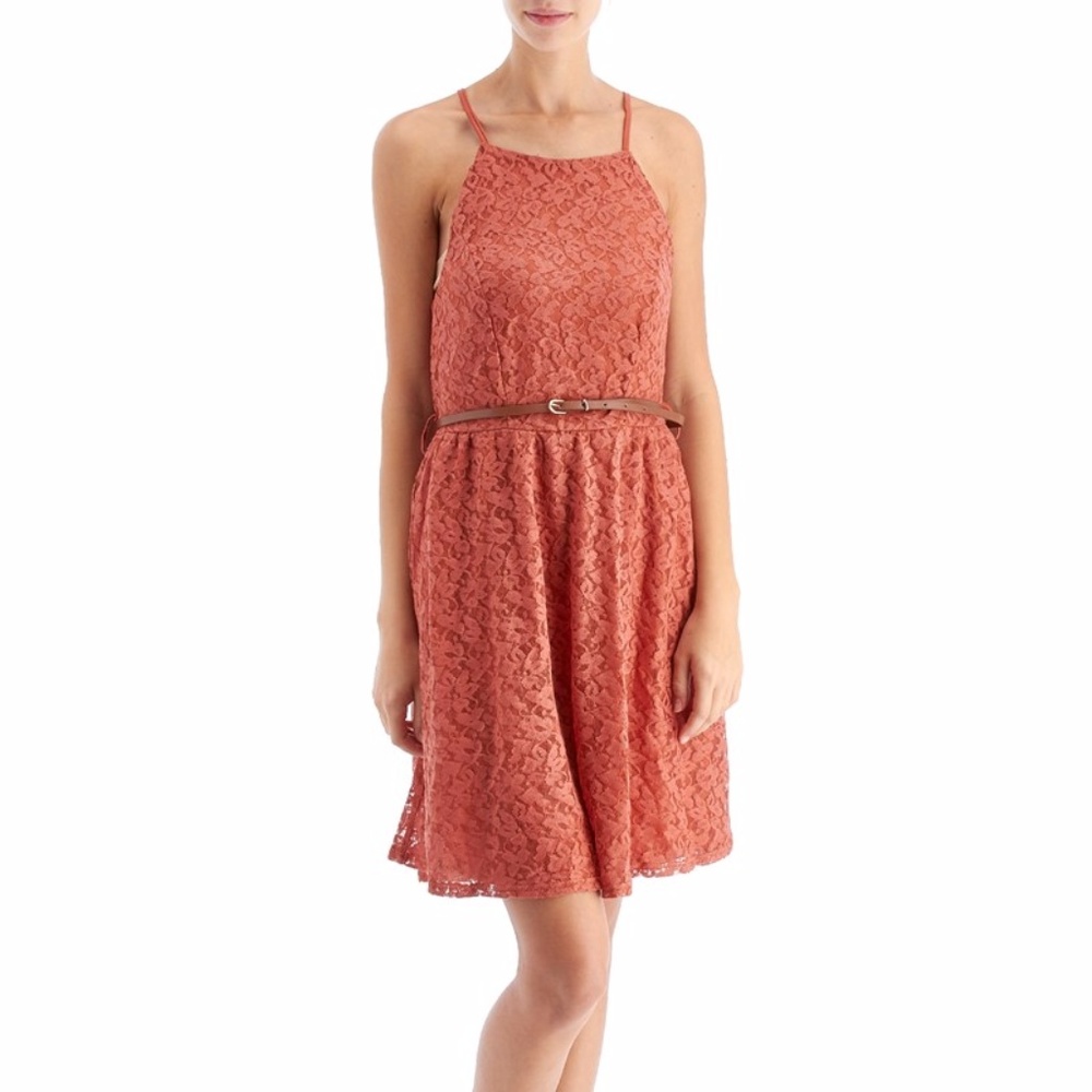 Stella Tweed lace skater dress sleeveless feminine