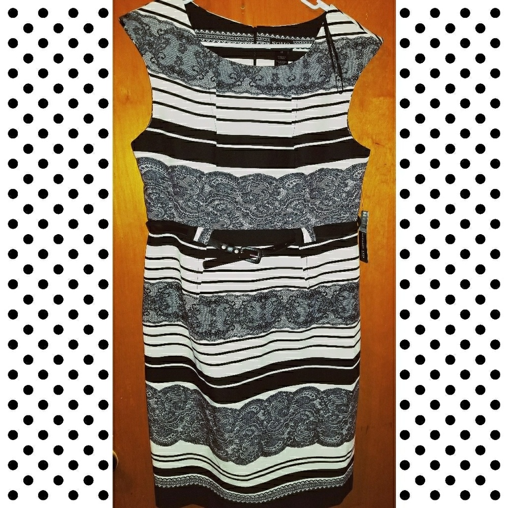 💥👗 Black and White patterned dress