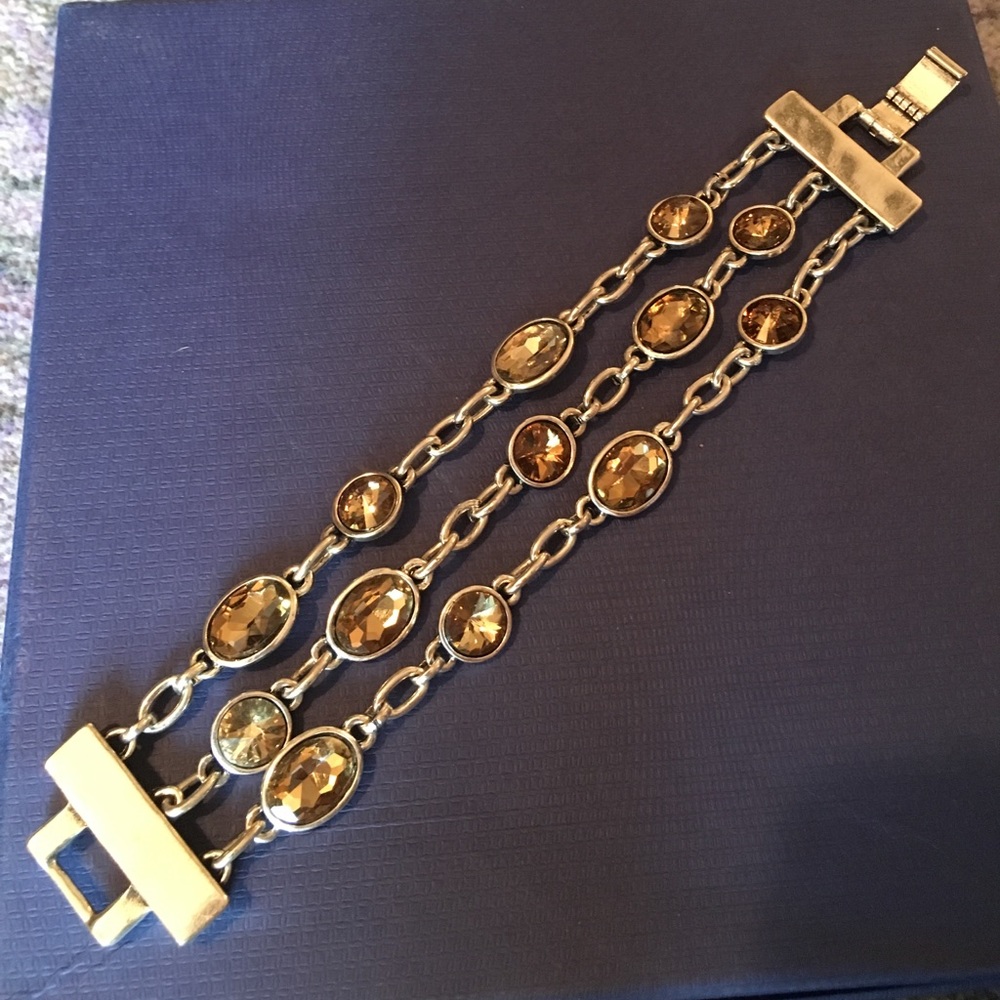 Three chain silver bracelet