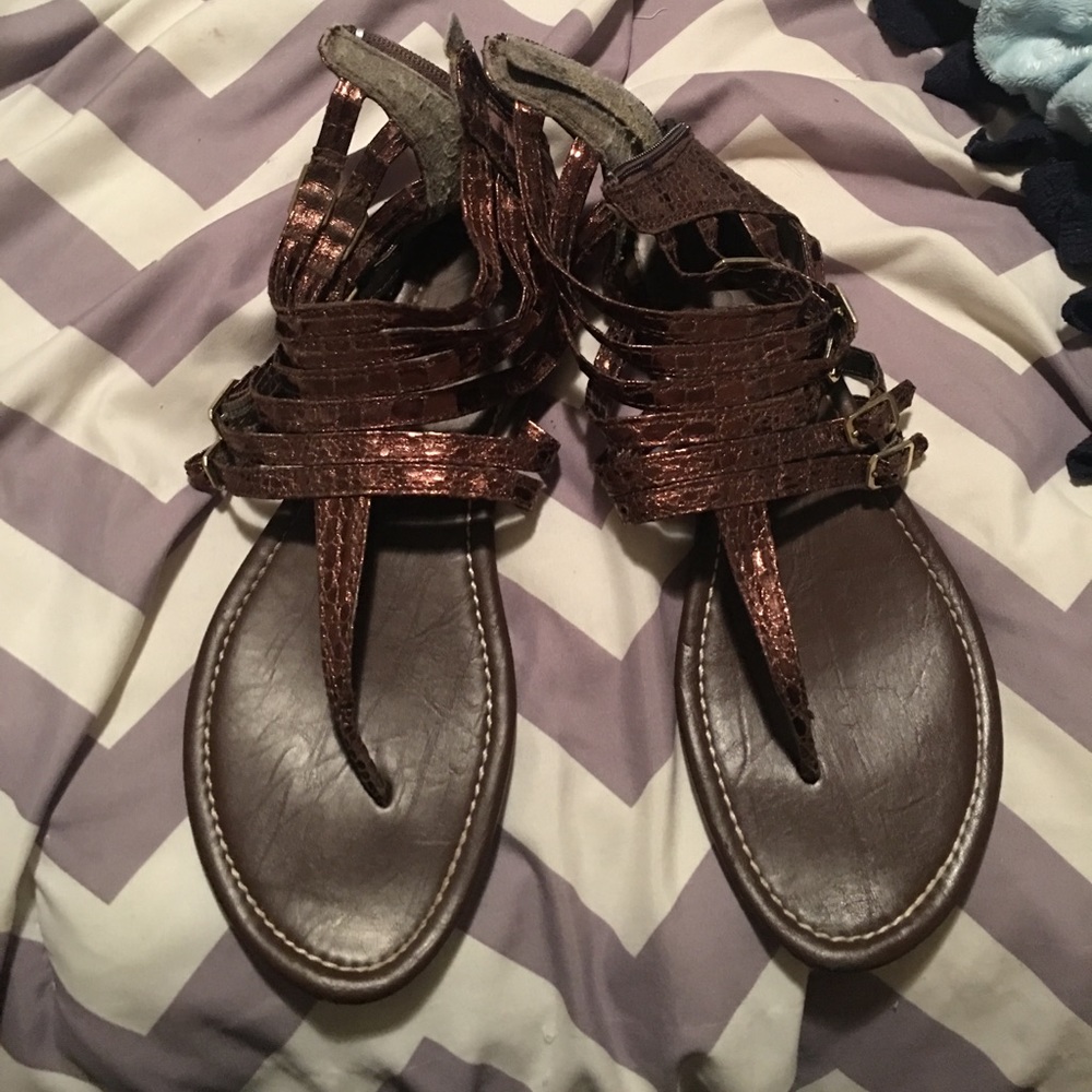 Brown strappy sandals