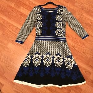 eci Sweater Dress Blue & Black