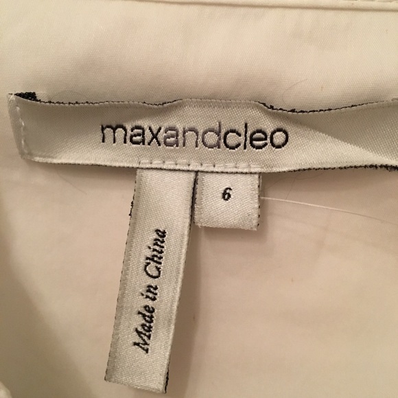 Max & Cleo white and tan cotton dress Size 6 - Picture 2 of 8