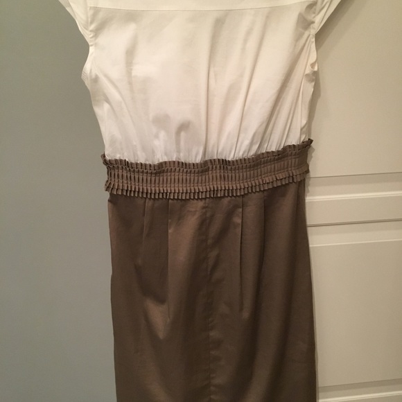 Max & Cleo white and tan cotton dress Size 6 - Picture 5 of 8