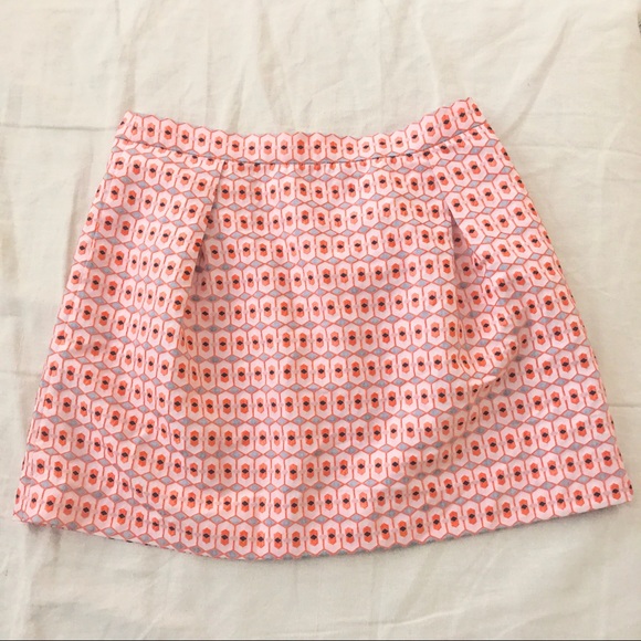 J-Crew Orange Geometric Print Skirt - Picture 1 of 5