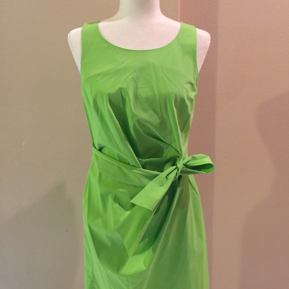 APART Sleeveless Cotton Front Tie Green Dress NWOT