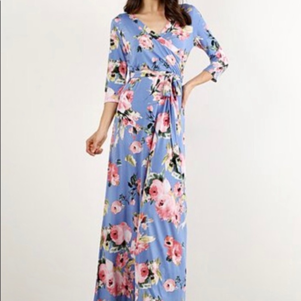 Floral Wrap Maxi Dress