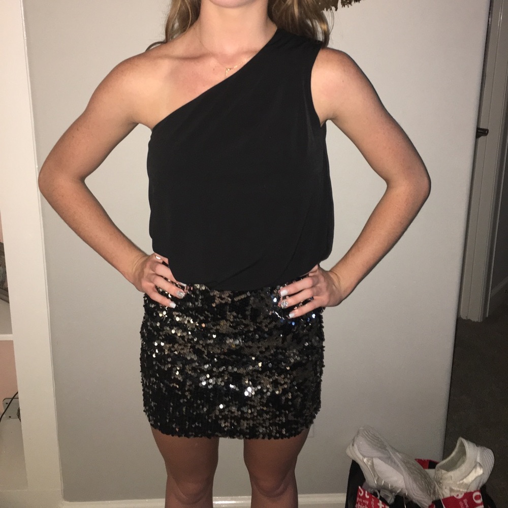 Black sequences formal dress