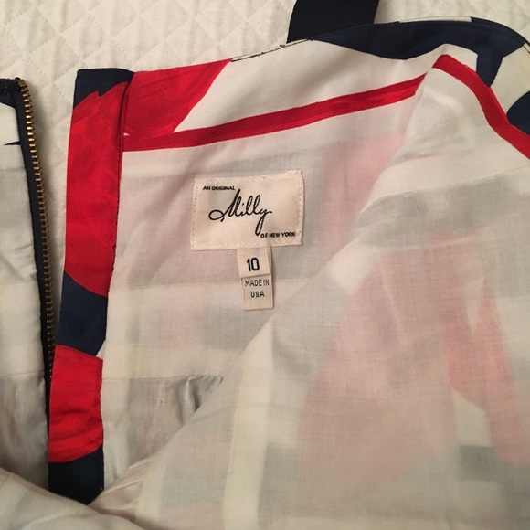 Milly Sundress in a Red, White and Blue leaf print - Picture 5 of 7