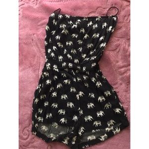 Cute Strapless Elephant print Romper
