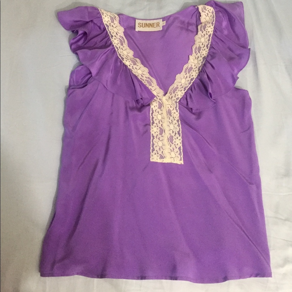 Sunner Purple Silk Blouse