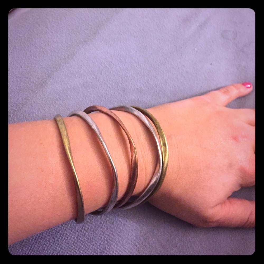 Bangles - gold, silver, & bronze
