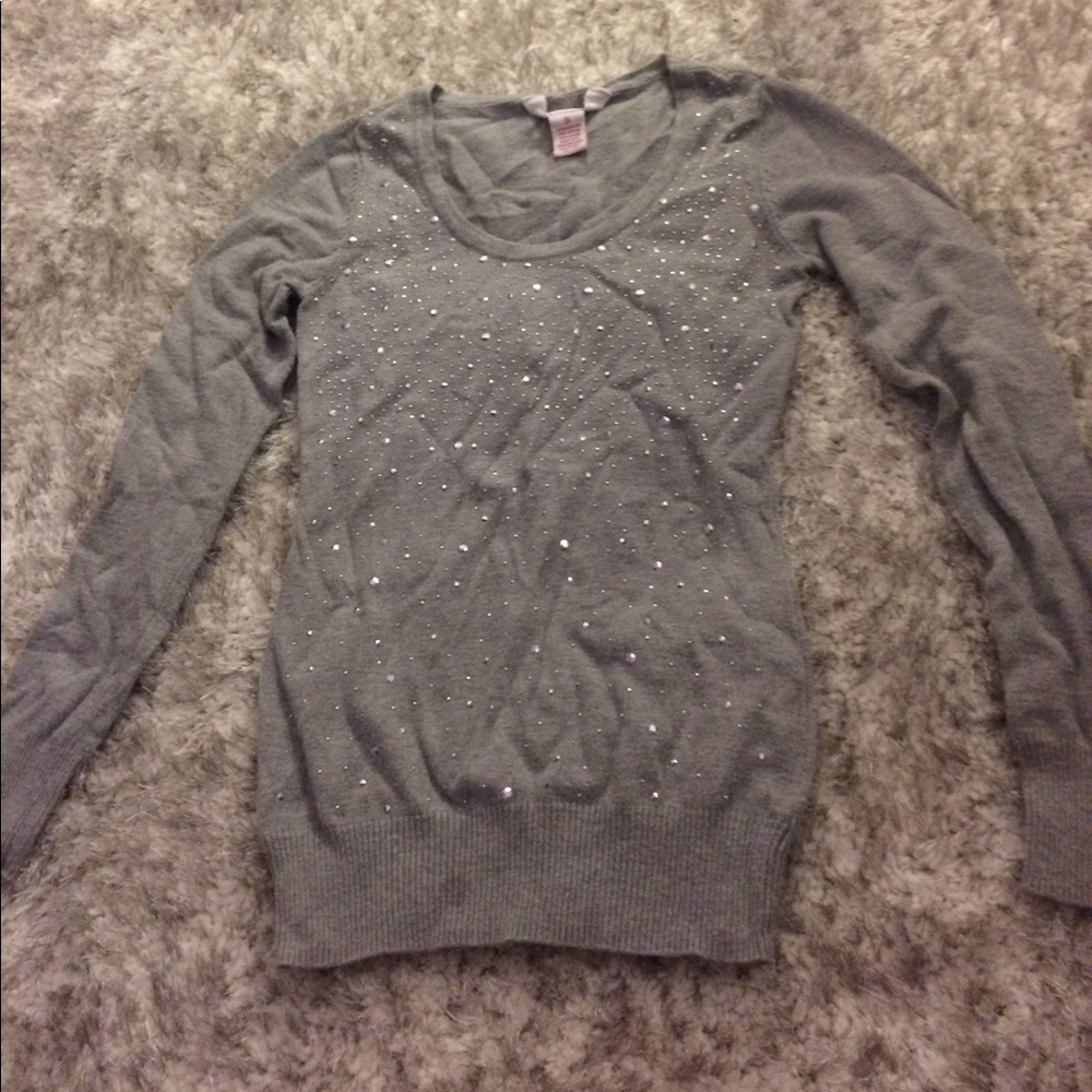 long sleeve grey sequence top