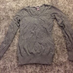 long sleeve grey sequence top