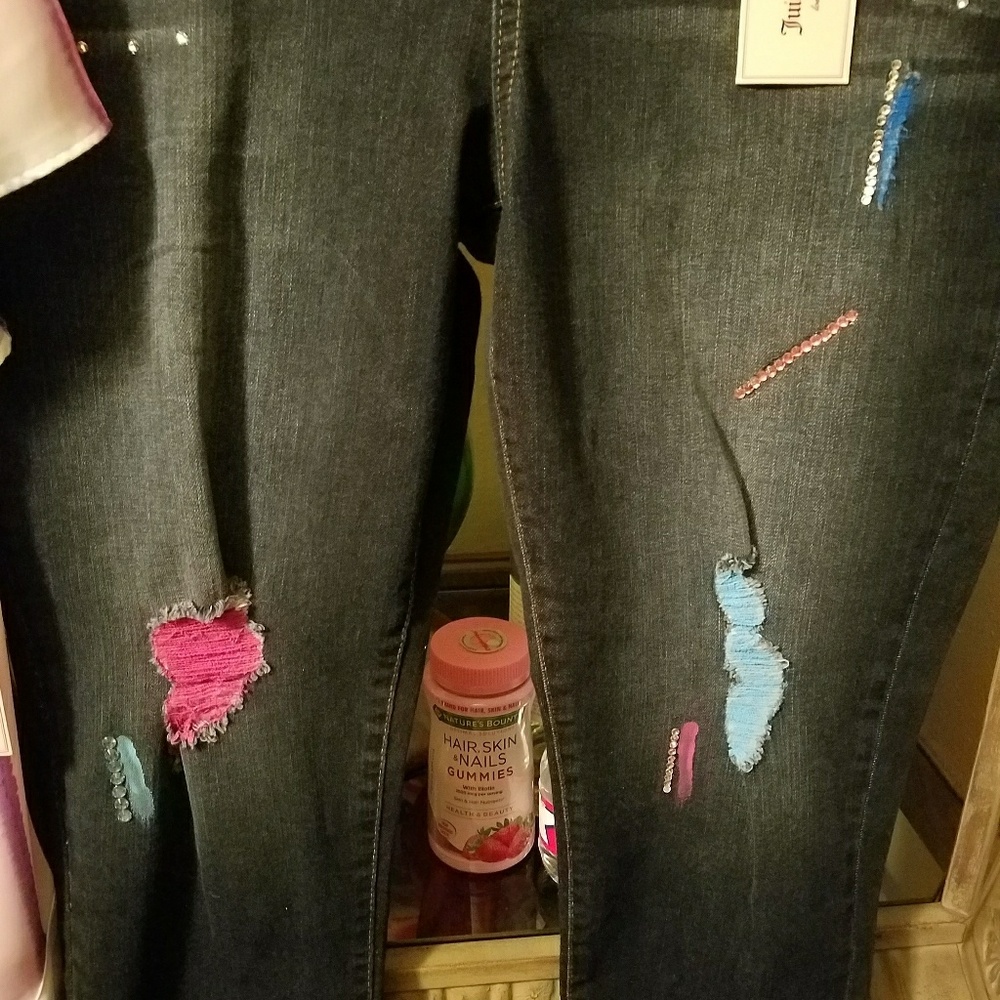 Hand designed jeans and juicy cuture top