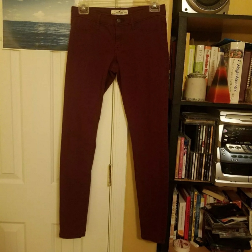 Maroon skinny jeans