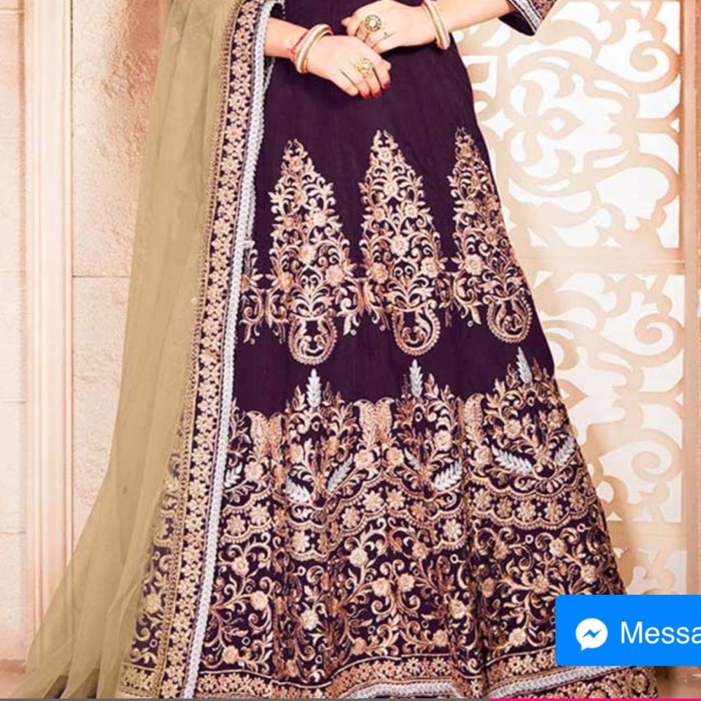 Purple Embroidered Anarkali