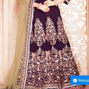 Purple Embroidered Anarkali