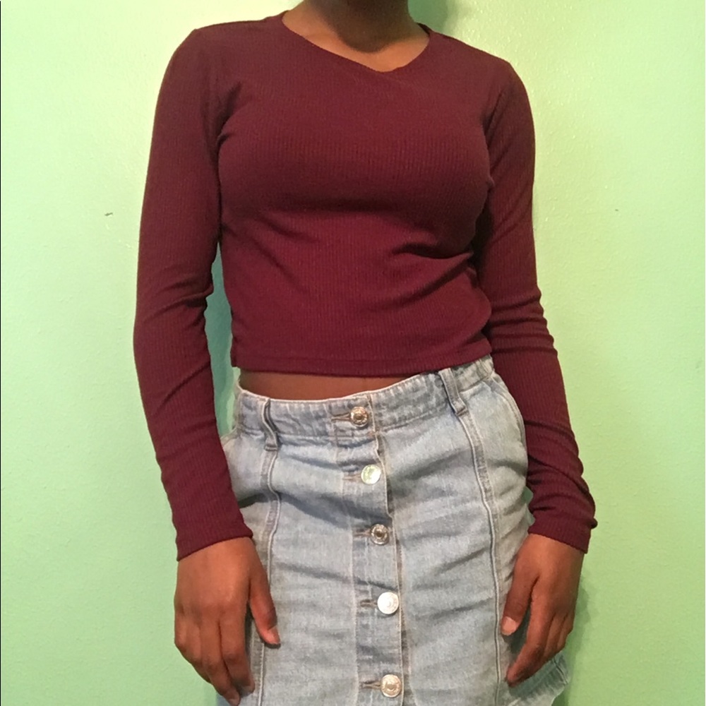 Cropped Maroon Sweatshirt