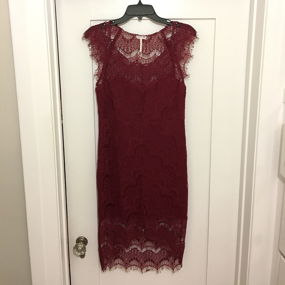 Red lace Free People dress