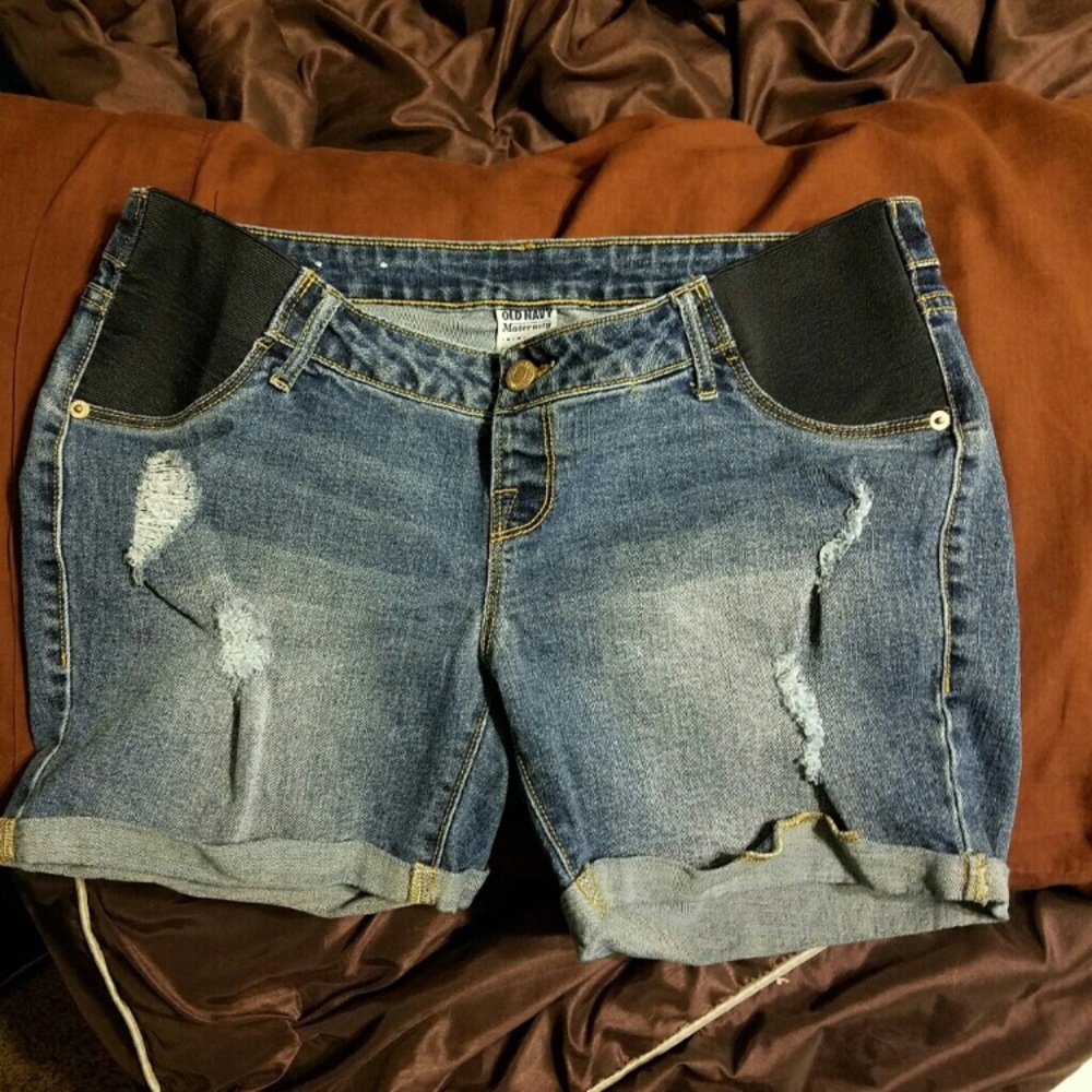 Maternity jean shorts