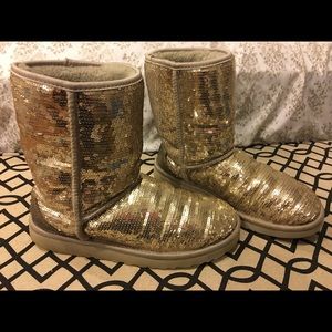 💖 UGG Gold sequin winter boots