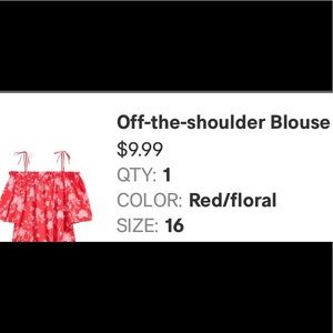 Floral off the shoulder blouse