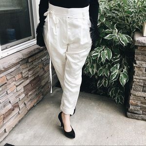 Off-White Tie Waist Pants