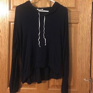 Navy sweatshirt with hoodie