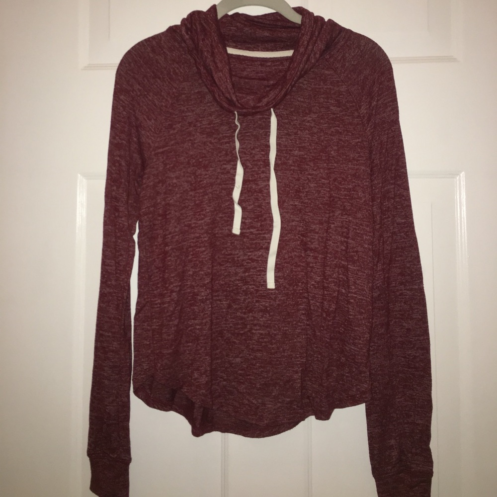 Hollister Maroon Cowl Neck Long Sleeve with Ties
