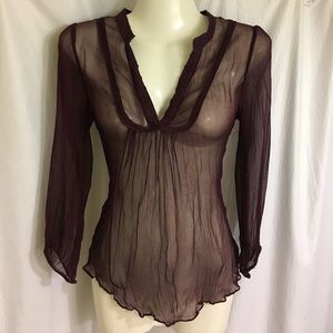 Forever 21 sheer plum blouse small