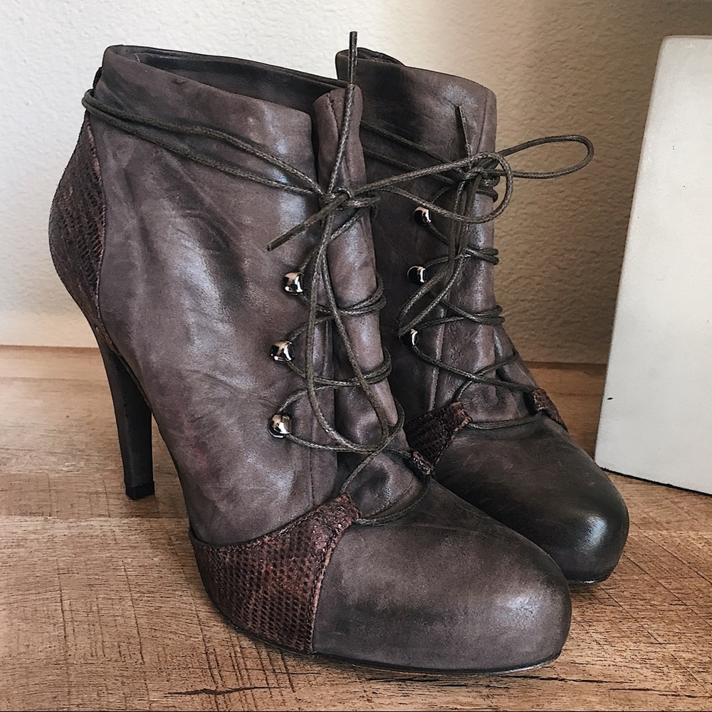 SALE Lace-Up Heeled Bootie