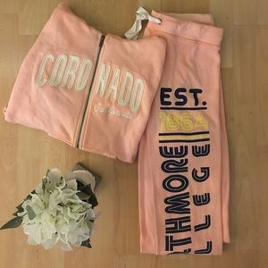 Peach Sweatpants and Jacket