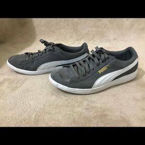 PUMA gray suede sneakers