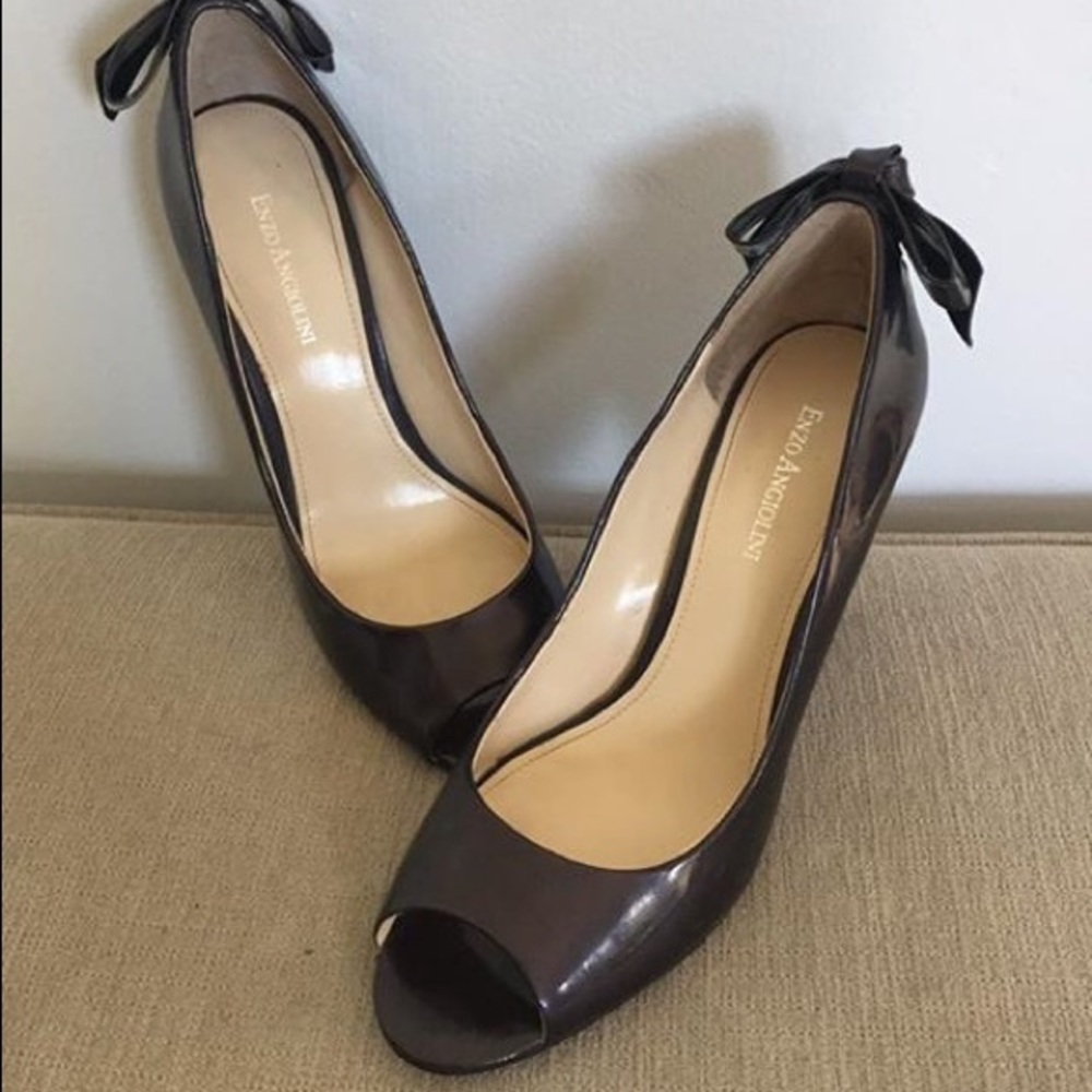 Enzo Angiolini Plum Patent Leather Pumps, Size 10